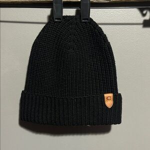 NWOT Coach Black Knit Beanie hat